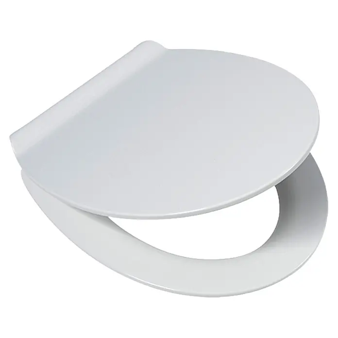 Poseidon Tapa de WC Flat - Duroplast, Blanco, Con caída amortiguada - Asiento de inodoro blanco con tapa. El asiento está hecho de plástico resistente y ofrece una gran comodidad al sentarse. Fácil de instalar y limpiar.
