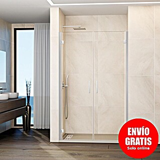 GME Mampara de ducha frontal Glass (76,7 x 195 cm, Espesor de vidrio: 6 mm, Cromo)
