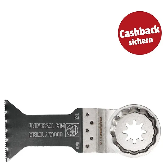 Fein Starlock Plus Bi-Metall-Sägeblatt E-Cut Universal - L x B: 60 x 44 mm, 1 Stk. - Ein oszillierendes Sägeblatt für Multitools, geeignet für Metall und Holz, mit Starlock Plus Anschluss und Sternaufnahme.
