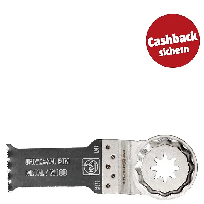 Fein Starlock Plus Bi-Metall-Sägeblatt E-Cut Universal - L x B: 60 x 28 mm, 3 Stk. - Bi-metall Oszillationssägeblatt für Metall und Holz, mit Starlock Plus Aufnahme und sternförmigem Antrieb.