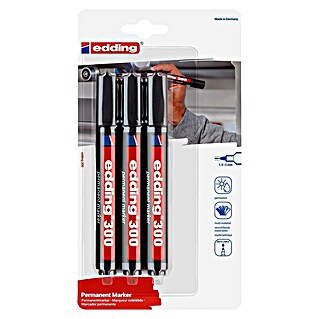 Edding Permanentni marker E-300 3/1 (Debelina črte: 1,5 mm - 3 mm, Črna)