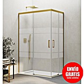 GME Mampara de ducha esquinera Basic Angular (L x An x Al: 85 x 100 x 196 cm, Vidrio serigrafiado, Oro) | BAUHAUS