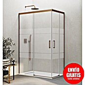 GME Mampara de ducha esquinera Basic Angular (L x An x Al: 70 x 115 x 196 cm, Vidrio serigrafiado, Cobre) | BAUHAUS