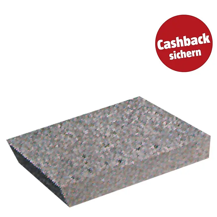 Fein Reinigungsblock Rhombo - Geeignet für: Diamant- und Hartmetallaufsätze - Rechteckiger, gesprenkelter grauer Pflasterstein mit einem roten Kreis oben rechts, der 'Cashback sichern' sagt.