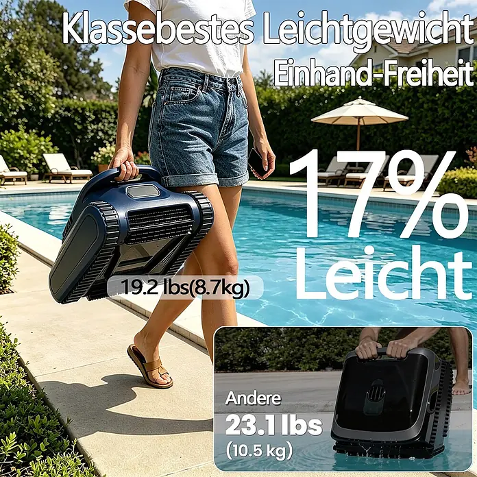 EVERCROSS BOT Poolroboter - Akkubetrieben, Passend für: Alle Pooltypen, Filterleistung: 18.000 l/h