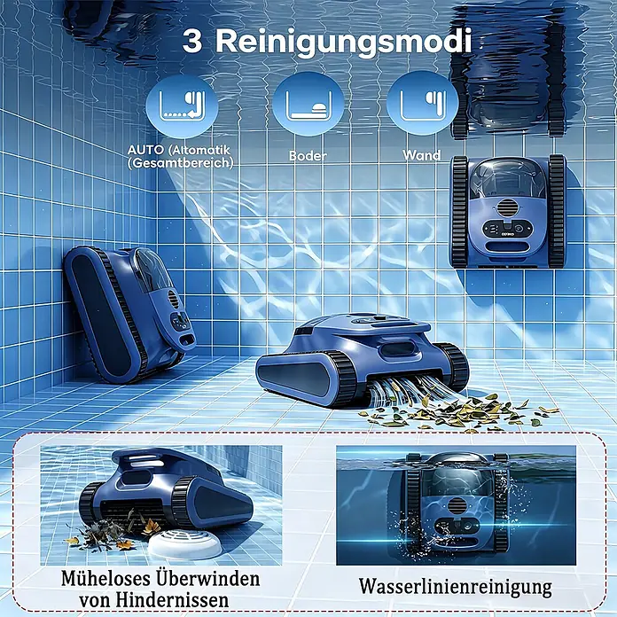 EVERCROSS BOT Poolroboter - Akkubetrieben, Passend für: Alle Pooltypen, Filterleistung: 18.000 l/h