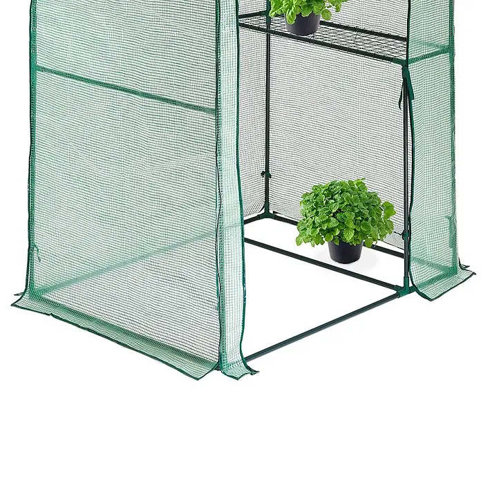 HATTORO Gewächshaus - Außenmaß inkl. Dachüberstand (B x T): 146 x 73 cm, Material Seitenwand: Sonstige, 1 mm, Grün