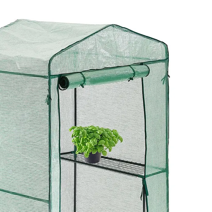 HATTORO Gewächshaus - Außenmaß inkl. Dachüberstand (B x T): 146 x 73 cm, Material Seitenwand: Sonstige, 1 mm, Grün