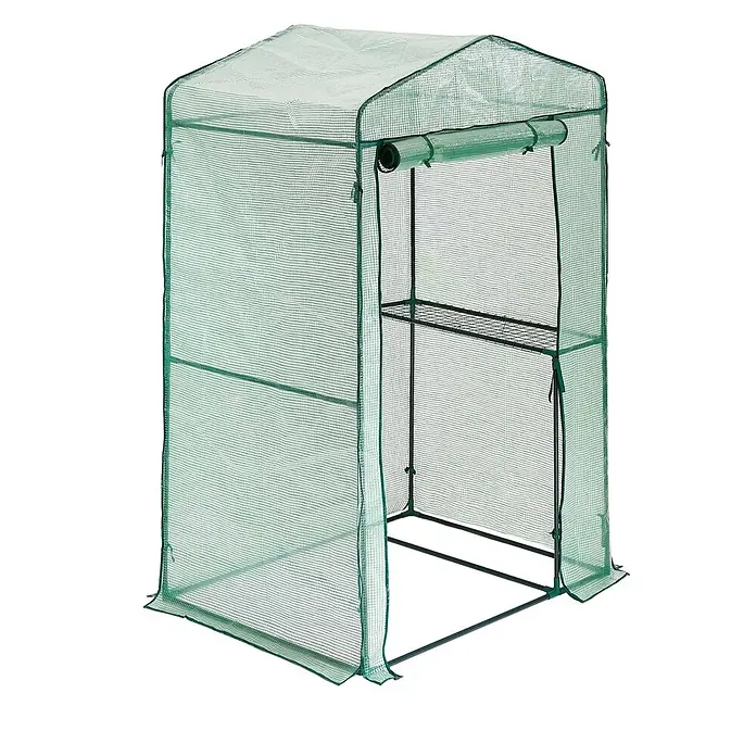 HATTORO Gewächshaus - Außenmaß inkl. Dachüberstand (B x T): 146 x 73 cm, Material Seitenwand: Sonstige, 1 mm, Grün