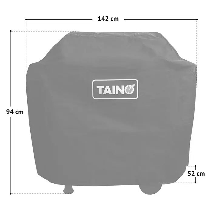 TAINO Grill-Schutzhülle BASIC Abdeckhaube - Passend für: Geeignet für die Modelle 3+1 / 4+1 / 6+1 der Serie "BASIC"., Hochwertiges Polyester, 400D + UV Schutz, 270 g/m², Schwarz