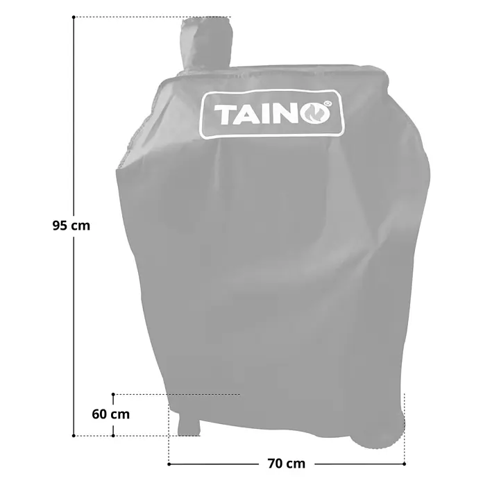 TAINO Grill-Schutzhülle - Passend für: Universal nutzbar - TAINO HERO Holzkohlegrill & TAINO HERO Smoker (93535), Oxford-Polyester, 400D + UV Schutz, 270 g/m², Schwarz