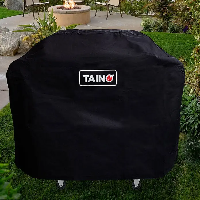 TAINO Grill-Schutzhülle - Passend für: Universal nutzbar - TAINO RED 4+1, PRO 4-Brenner, RED 6+1 und YAMARA 4+2, sowie für andere Grillgräte und Hersteller, 600D Polyester, 210 g/m², Schwarz