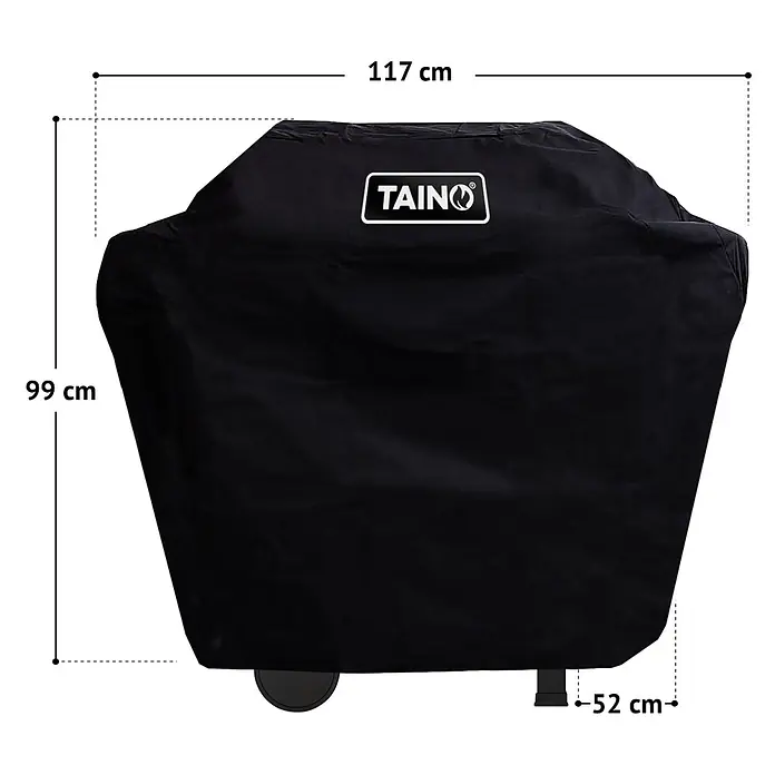 TAINO Grill-Schutzhülle WABAYA 3+0 - Passend für: Universell einsetzbar - TAINO WABAYA 3+0 und ähnlichen Grills, Oxford-Polyester, 250 g/m², Schwarz
