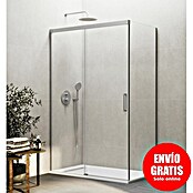 GME Mampara de ducha esquinera Basic (L x An x Al: 80 x 115 x 195 cm, Vidrio transparente, Nickel) | BAUHAUS