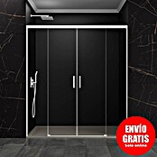 GME Mampara de ducha frontal Basic Spazio (150 x 195 cm, Vidrio transparente, Longitud regulable: 142 cm - 152 cm, Blanco) | BAUHAUS