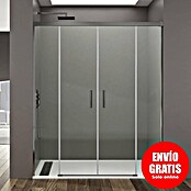 GME Mampara de ducha frontal Basic Spazio (150 x 195 cm, Vidrio transparente, Longitud regulable: 142 cm - 152 cm, Titanio) | BAUHAUS