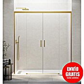 GME Mampara de ducha frontal Basic Spazio (162 x 196 cm, Vidrio transparente, Longitud regulable: 152 cm - 162 cm, Oro) | BAUHAUS