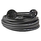UniTEC Gummi-Verlängerung (10 m, Schwarz, IP44, H05RR-F3G1,5)