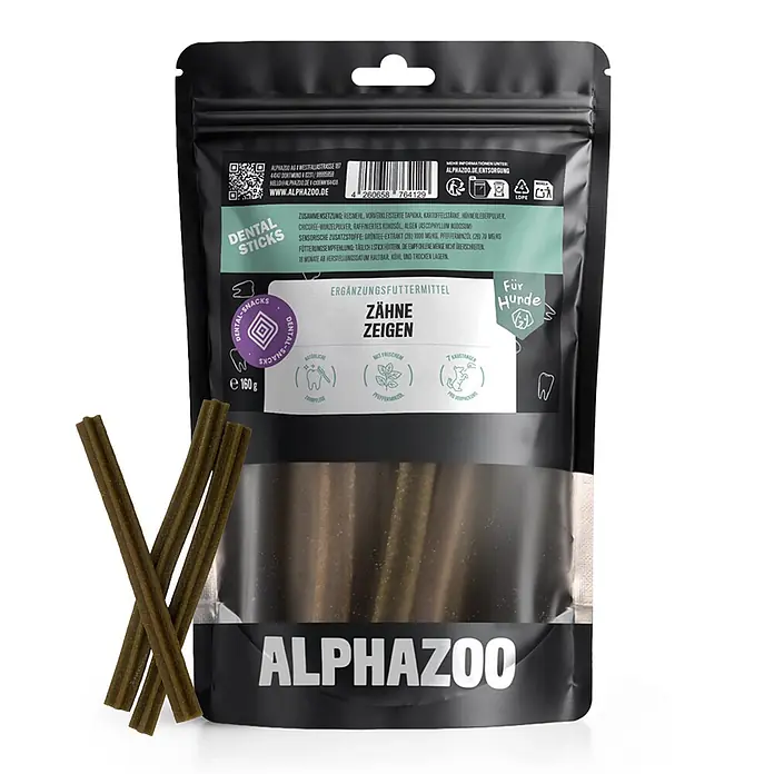 Alphazoo Hundesnack Zähne zeigen Kaustange - 140 g