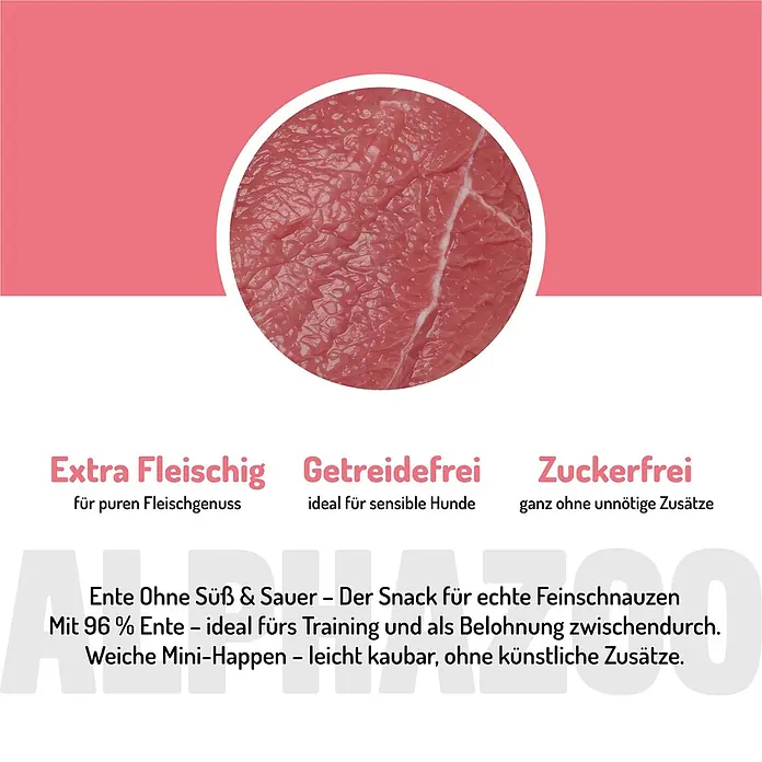 Alphazoo Hundesnack Ente ohne Süß-Sauer - 195 g