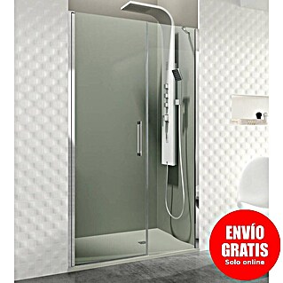 GME Mampara de ducha frontal Open Combi E (75 x 195 cm, Espesor de vidrio: 6 mm, Plata brillo, An x Al: 75 (25/50 x 195 cm)