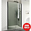 GME Mampara de ducha frontal Open Combi E (110 x 195 cm, Espesor de vidrio: 6 mm, Negro, An x Al: 110 (40/70) x 195 cm) | BAUHAUS