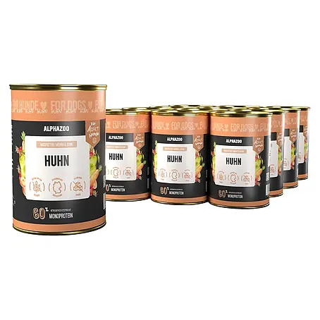 Alphazoo  Hundenassfutter Monoprotein Huhn 12x400g