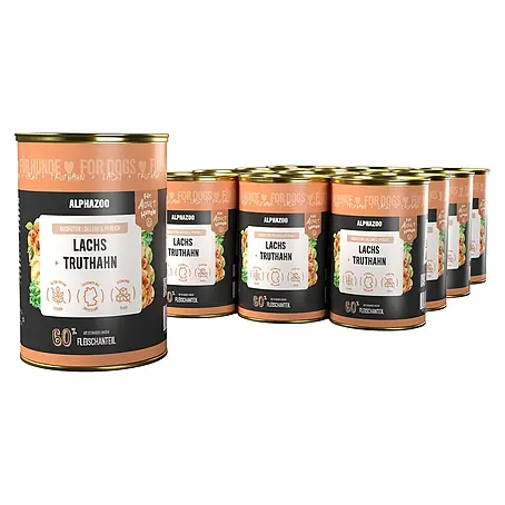 Alphazoo  Hundenassfutter Lachs + Truthahn 12x400g