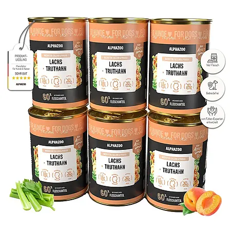 Alphazoo  Hundenassfutter Lachs + Truthahn 6x400g