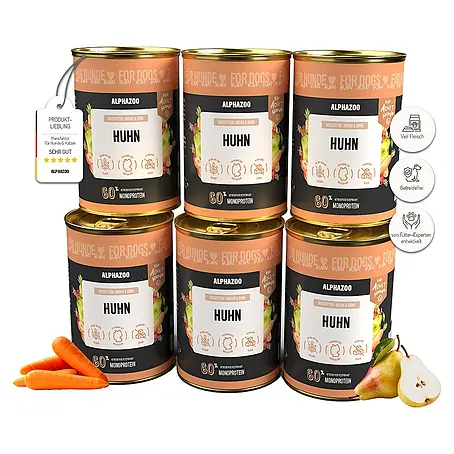 Alphazoo  Hundenassfutter Monoprotein Huhn 6x400g