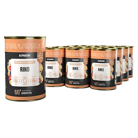 Alphazoo  Hundenassfutter Monoprotein Rind 12x400g