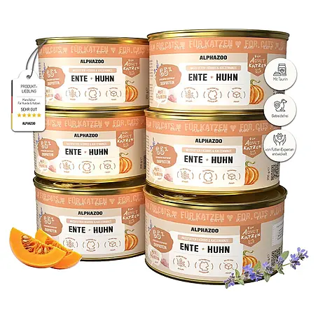 Alphazoo  Katzennassfutter Ente + Huhn 6x200g