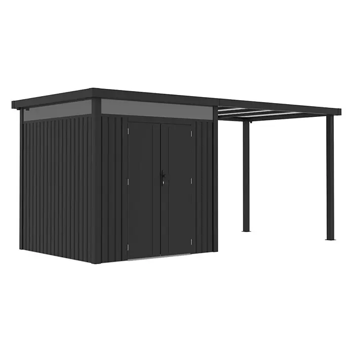 Linholm Gerätehaus Miro 1 - Außenbreite inkl. Dachüberstand: 505 cm, Außentiefe inkl. Dachüberstand: 230 cm, Anthrazit