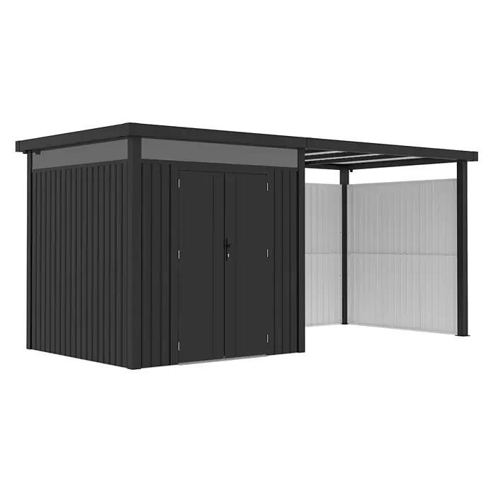 Linholm Gerätehaus Miro 1 - Außenbreite inkl. Dachüberstand: 230 cm, Außentiefe inkl. Dachüberstand: 230 cm, Anthrazit
