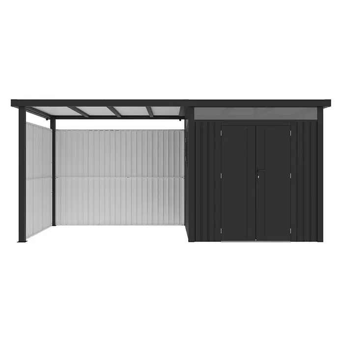 Linholm Gerätehaus Miro 1 - Außenbreite inkl. Dachüberstand: 230 cm, Außentiefe inkl. Dachüberstand: 230 cm, Anthrazit