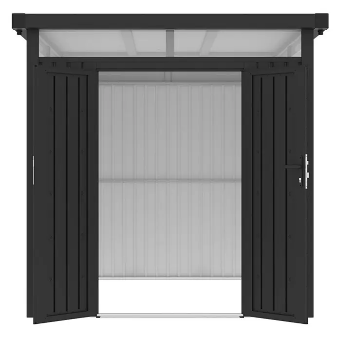 Linholm Gerätehaus Miro 1 - Außenbreite inkl. Dachüberstand: 249 cm, Außentiefe inkl. Dachüberstand: 249 cm, Anthrazit