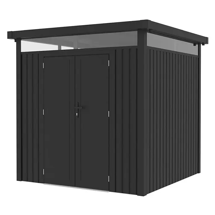 Linholm Gerätehaus Miro 1 - Außenbreite inkl. Dachüberstand: 249 cm, Außentiefe inkl. Dachüberstand: 249 cm, Anthrazit