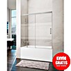 GME Mampara para bañera Basic (An x Al: 160 x 150 cm, Vidrio serigrafiado, Níquel) | BAUHAUS