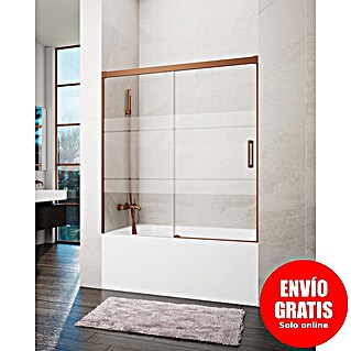 GME Mampara para bañera Basic (An x Al: 155 x 150 cm, Vidrio serigrafiado, Cobre)