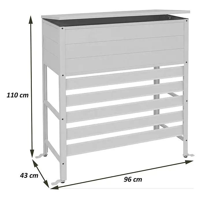 Proregal Garten-Aufbewahrungsbox Verkleidung für Klimaanlage/Wärmetauscher - Grau, Metall