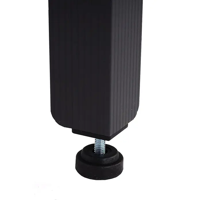 Mendler Alu Verkleidung für Klimaanlage/Wärmepumpe HWC-K59 Metall - grau -  - Schwarzes geriffeltes Möbelbein mit verstellbarem schwarzem Nivellierfuß und Metallschraube.