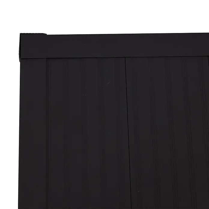 Mendler Alu Verkleidung für Klimaanlage/Wärmepumpe HWC-K59 Metall - grau -  - Schwarze Rollladenabdeckung mit vertikalen Lamellen.