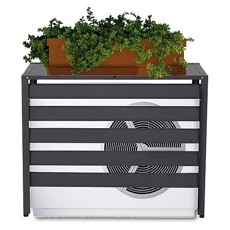 Mendler Alu Verkleidung für Klimaanlage/Wärmepumpe HWC-K59 Metall - grau