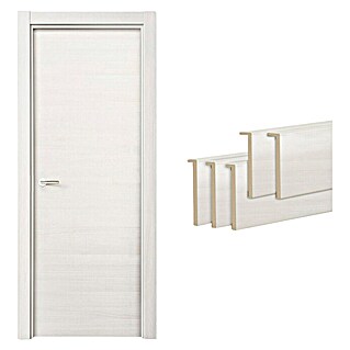 Solid Elements Pack puerta de interior Fresno Eslovenia (72,5 x 203 cm, Apertura según normativa: Derecha, Blanco Fresno, Maciza)