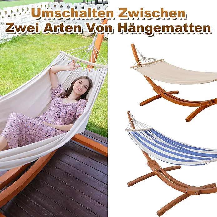 HOMAVO Hängematten-Set - L x B x H: 320 x 120 x 120 cm, Blau
