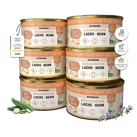 Alphazoo  Katzennassfutter Lachs + Huhn 6x200g