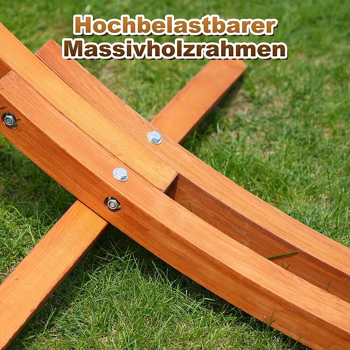 HOMAVO Hängematten-Set - L x B x H: 320 x 120 x 120 cm, Beige