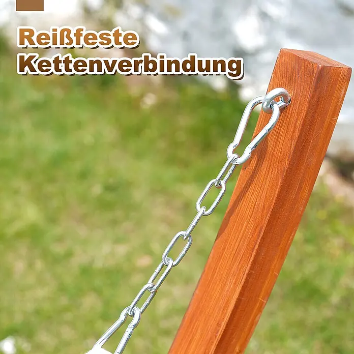 HOMAVO Hängematten-Set - L x B x H: 320 x 120 x 120 cm, Beige