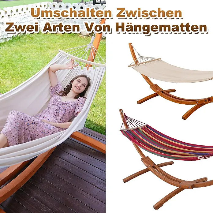 HOMAVO Hängematten-Set - L x B x H: 320 x 120 x 120 cm, Bunt