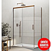 GME Mampara de ducha frontal Basic (L x An x Al: 80 x 130 x 196 cm, Vidrio serigrafiado, Cobre) | BAUHAUS